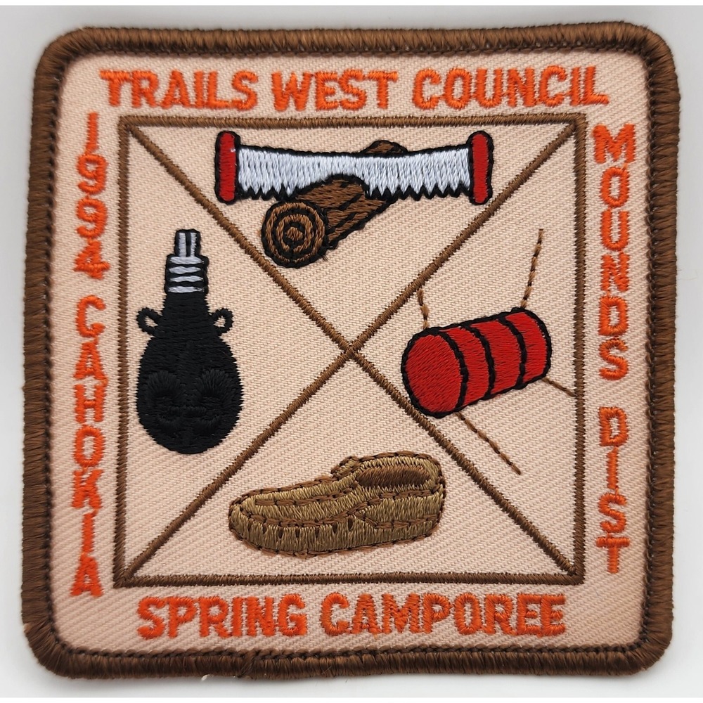 1994 CAHOKIA SPRING CAMPOREE MOUNDS DISTRICT TRAILS WEST COUNCIL BSA PATCH